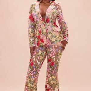 Fashion Nova Floral Mesh Trousers